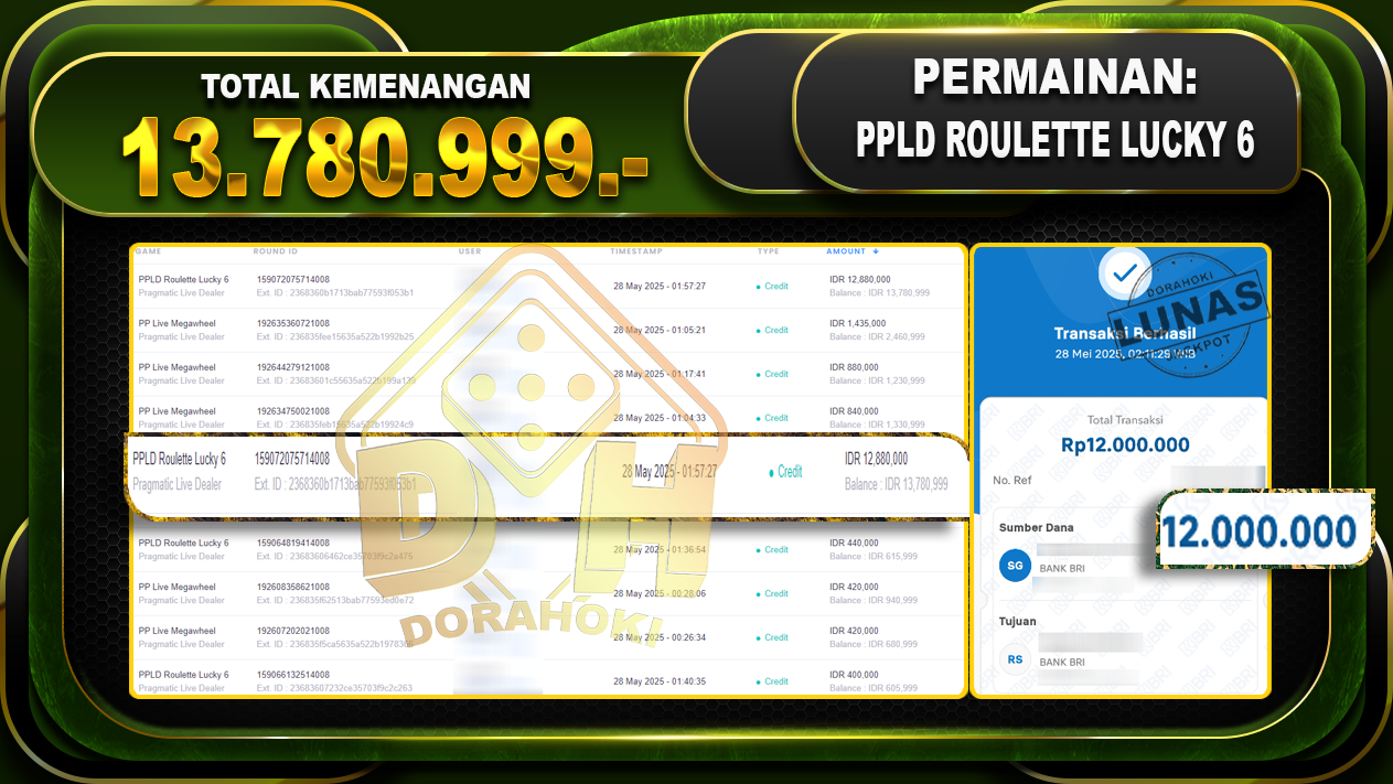 PPLD ROULETTE LUCKY 6